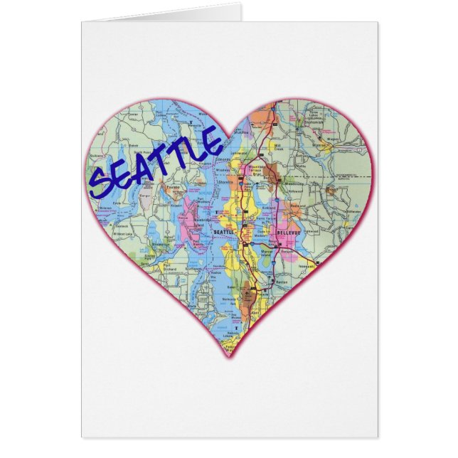 Seattle Kaart Hart (Voorkant)