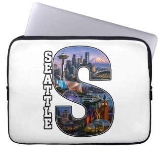 Seattle Landmark Initiaal Kunstwerk Laptop Sleeve