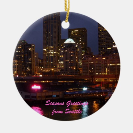 Seattle Lights Keramisch Ornament (Voorkant)