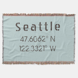 Seattle Longitude en Latitude Deken