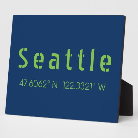 Seattle Longitude Latitude-teamkleuren Fotoplaat (Zijkant)