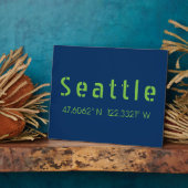 Seattle Longitude Latitude-teamkleuren Fotoplaat (Zijkant)