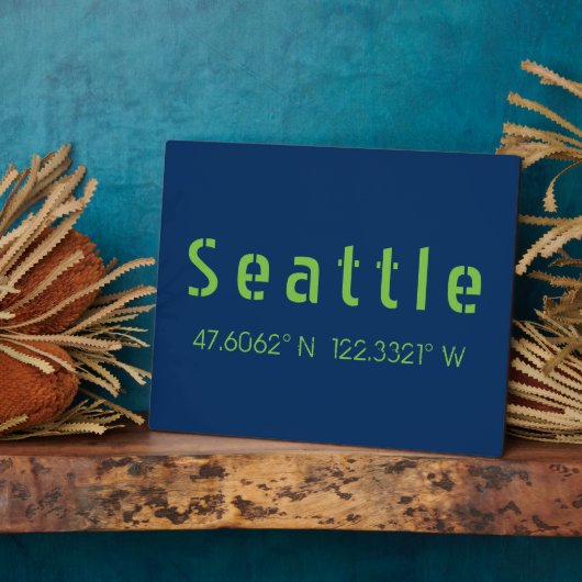 Seattle Longitude Latitude-teamkleuren Fotoplaat (Zijkant)