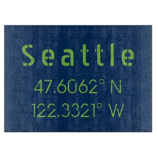 Seattle Longitude Latitude-teamkleuren Snijplank (Voorkant)