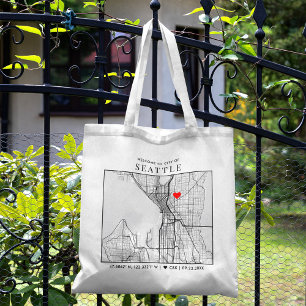 Seattle Love Locator Weddenschap Tote Bag