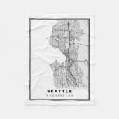 Seattle Map Fleece Deken (Voorkant)