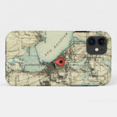 Seattle Map met locatieteller Case-Mate iPhone Case (Achterkant (horizontaal))