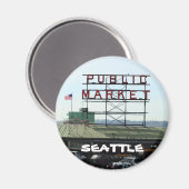 Seattle Markt Magnet Magneet (Voorkant / Achterkant)