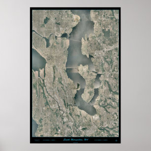 Seattle Metro gebied, Washington satellietposter Poster