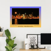 Seattle Nightlights Poster (Thuiskantoor)