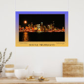 Seattle Nightlights Poster (Keuken)