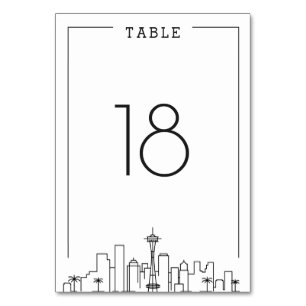 Seattle, Ohio Wedding Tabelnummer Kaart