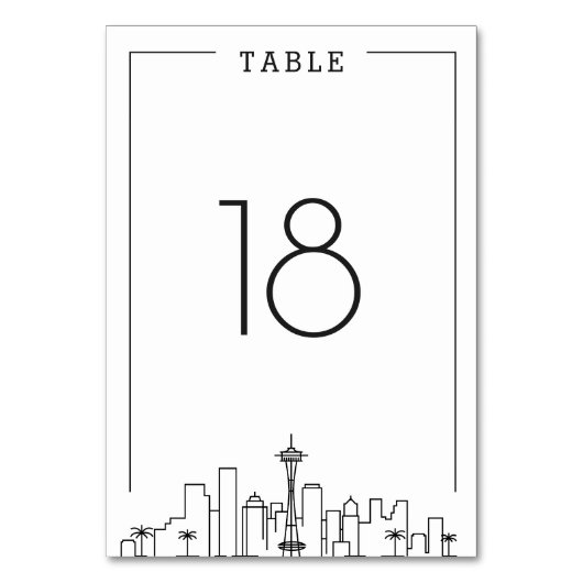 Seattle, Ohio Wedding | Tabelnummer Kaart (Voorkant)