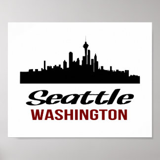 Seattle Poster (standaard lijst afbeelding)