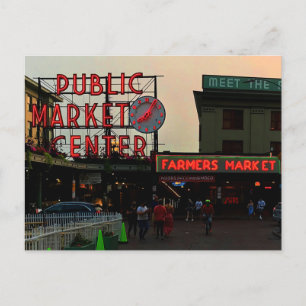 Seattle Public Market Center #1 Briefkaart