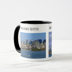 Seattle, Puget Sound, Mt. Rainier, Haven van Seatt Mok