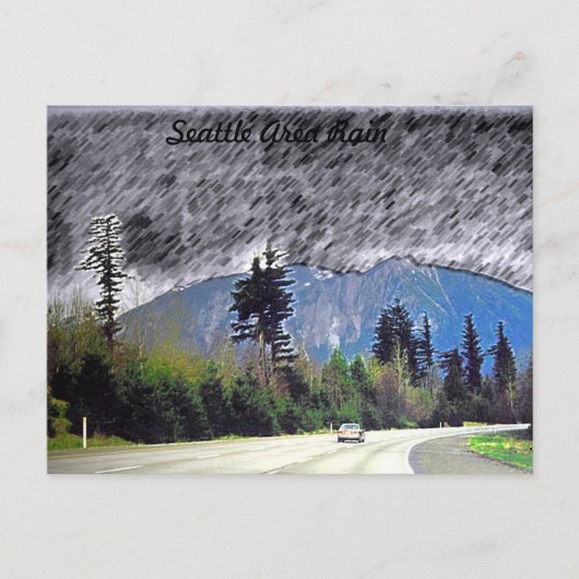 Seattle Rain Briefkaart (Voorkant)