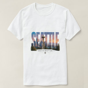 ☕ Seattle Reis Skyline Berggezichten ☕ T-shirt