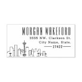 Seattle Resident | Moderne Deco skyline Zelfinktende Stempel (Design)