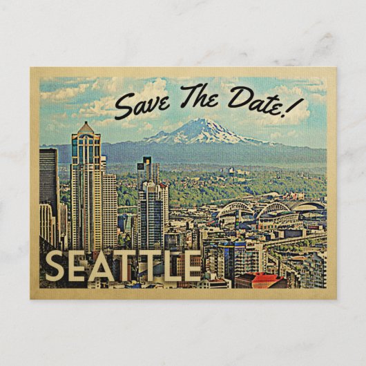 Seattle Save the Date  Briefkaarten (Voorkant)