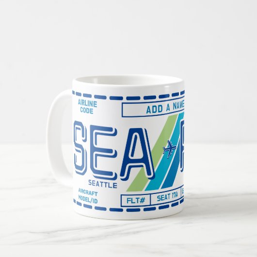Seattle SEA Airport Code Mug : Cadeau de voyage pa (Devant gauche)
