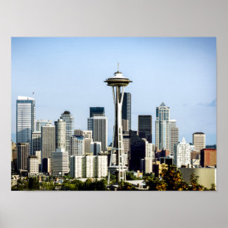 Seattle Silhouet  Poster