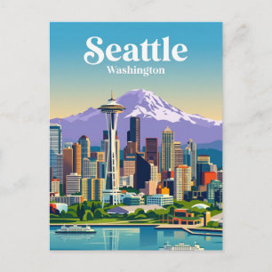Seattle Silhouet USA Briefkaart