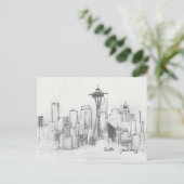 Seattle Sketch Briefkaart (Staand voorkant)