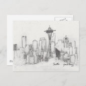 Seattle Sketch Briefkaart (Voorkant / Achterkant)