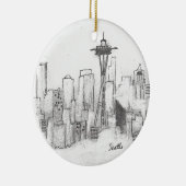 Seattle Sketch Keramisch Ornament (Rechts)