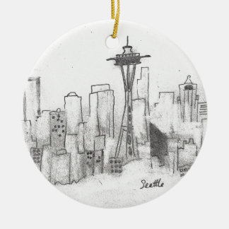Seattle Sketch Keramisch Ornament