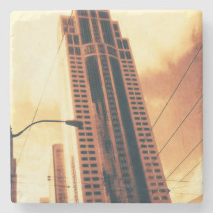 Seattle Sky Scraper - Sepia Stenen Onderzetter