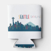 Seattle Skyline Blue Blikjeskoeler (Achterkant)