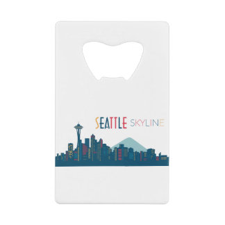 Seattle Skyline Blue Kredietkaart Flessenopener