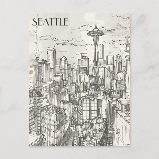 Seattle Skyline Briefkaart (Voorkant)