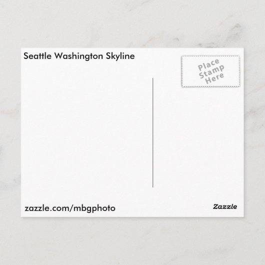 Seattle Skyline Briefkaart (Achterkant)