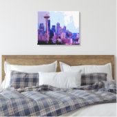 Seattle Skyline Canvas Afdruk (Insitu (Slaapkamer))