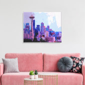 Seattle Skyline Canvas Afdruk (Insitu (Woonkamer))