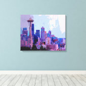 Seattle Skyline Canvas Afdruk (Insitu (Houten vloer))