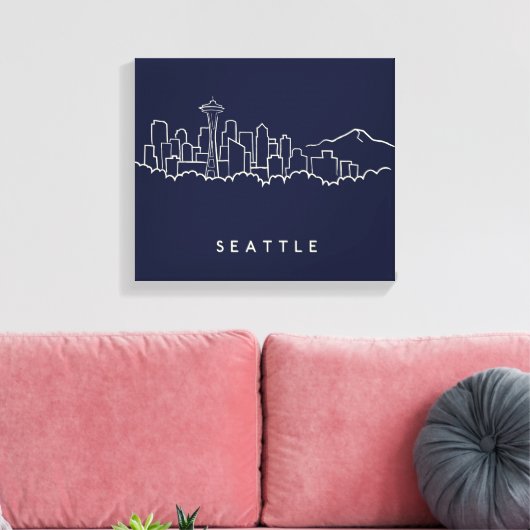 Seattle Skyline Canvas Afdruk (Insitu (Woonkamer))