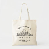 Seattle Skyline Canvas tas - Custom Wedding City G (Voorkant)
