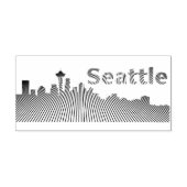 Seattle skyline grafisch in zwart-wit rubberstempel (Afrduk)
