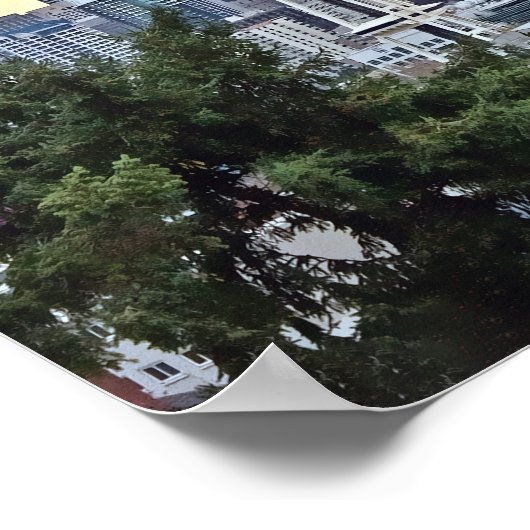 Seattle Skyline in Fog en Rain Poster (Hoek)