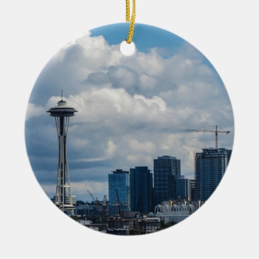 Seattle Skyline Keramisch Ornament (Voorkant)