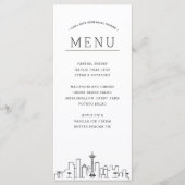 Seattle Skyline | Menu Dîner Mariage (Devant)