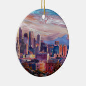 Seattle Skyline met Space Needle en Mt Rainier Keramisch Ornament (Rechts)