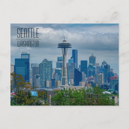 Seattle Skyline met Space Needle wordt gerenoveerd Briefkaart (Voorkant)