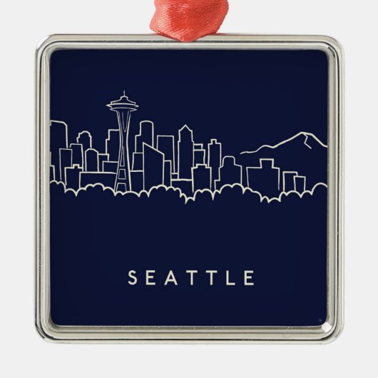 Seattle Skyline Metalen Ornament (Voorkant)
