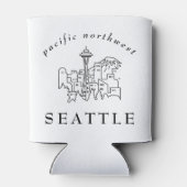 Seattle Skyline Pacific Northwest Minimale Outline Blikjeskoeler (Achterkant)