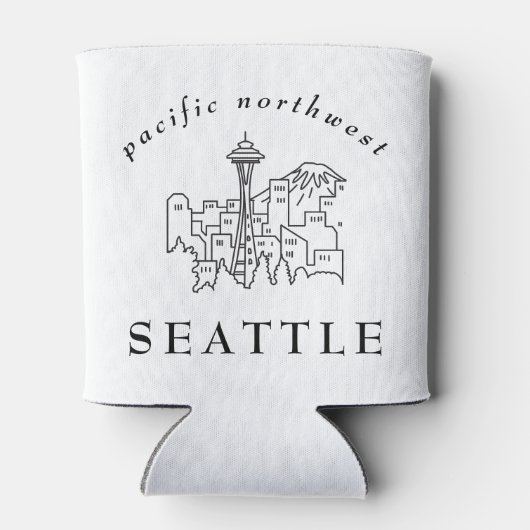 Seattle Skyline Pacific Northwest Minimale Outline Blikjeskoeler (Achterkant)